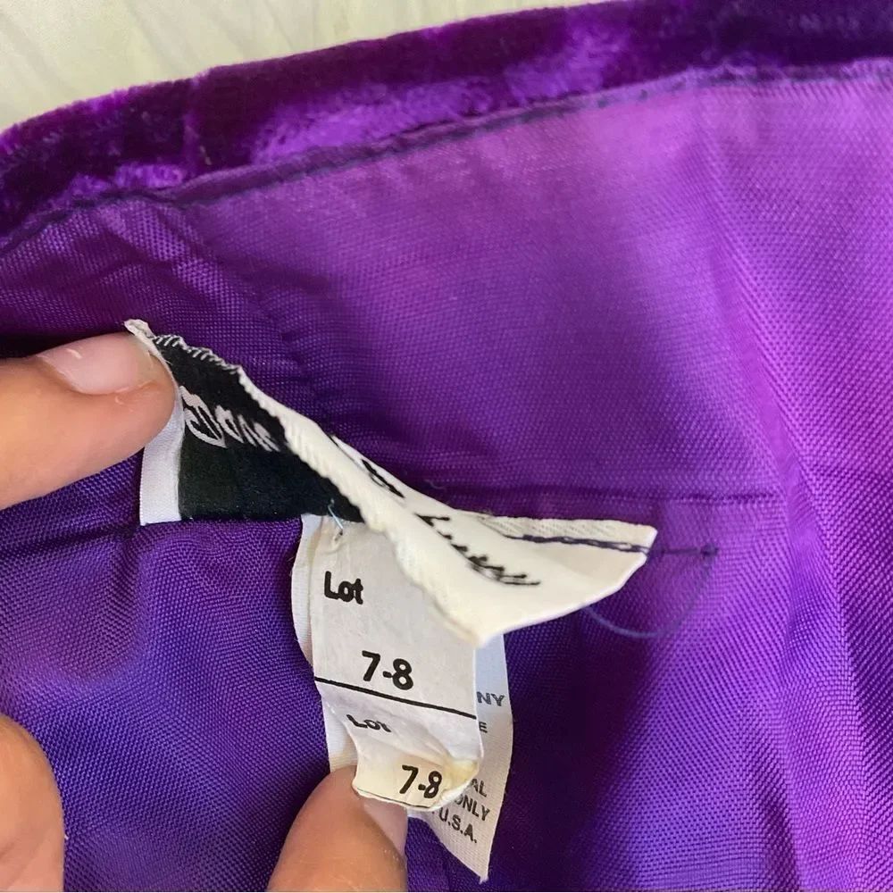 Dave & Johnny Vintage Purple Velvet & Tulle Formal Ball Gown Prom Dress S - Picture 9 of 13